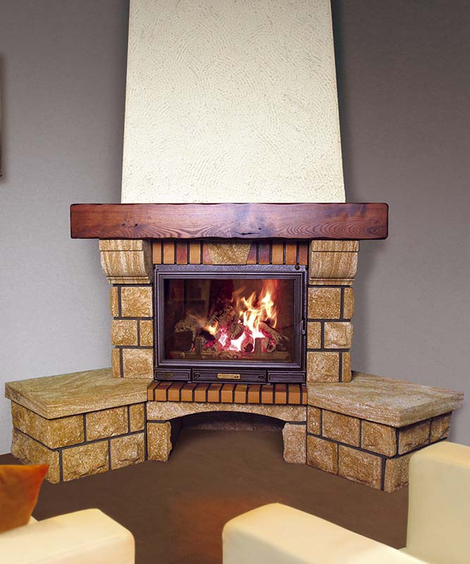 Угловая облицовка Курземе для камина для дома фото