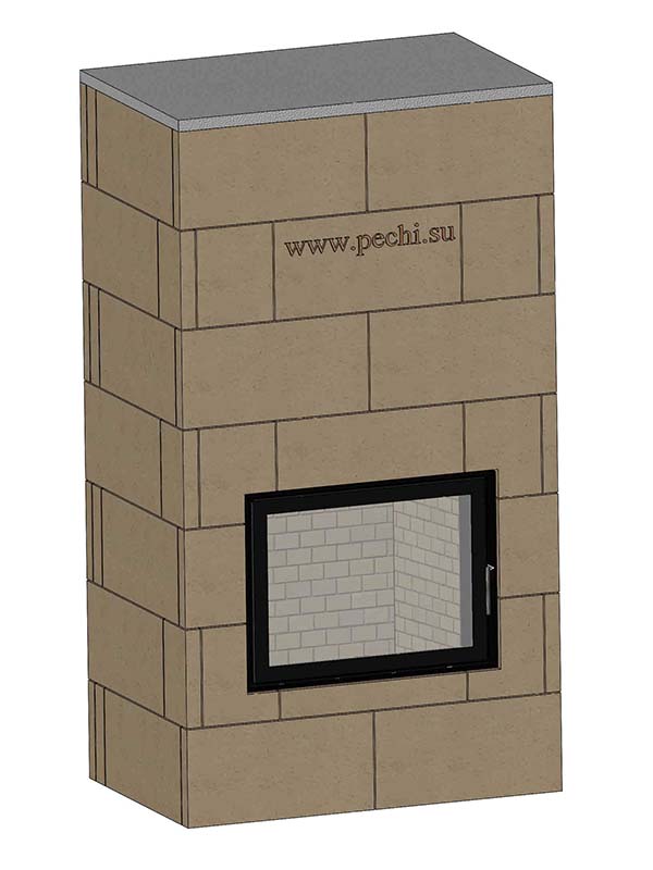 камин теплоемкий из шамота пк8