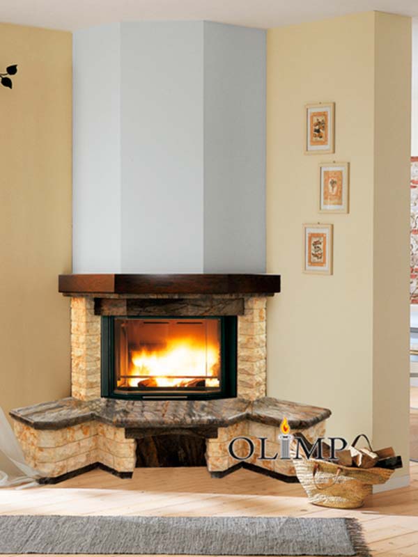 Каминная облицовка Вера (углоая) фото в интерьере